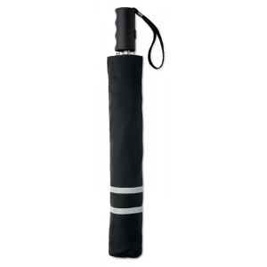 AZRAKEL automatický skladací dáždnik s reflexným prvkom, čierna