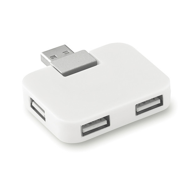 HUBERT Hliníkový USB rozbočovač se 4 porty, modrý  Reklamné predmety,  darčekové predmety Mouton s.r.o.