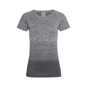 Dámske tričko STEDMAN ACTIVE SEAMLESS RAGLAN FLOW, čierna / svetlo šedá, XL