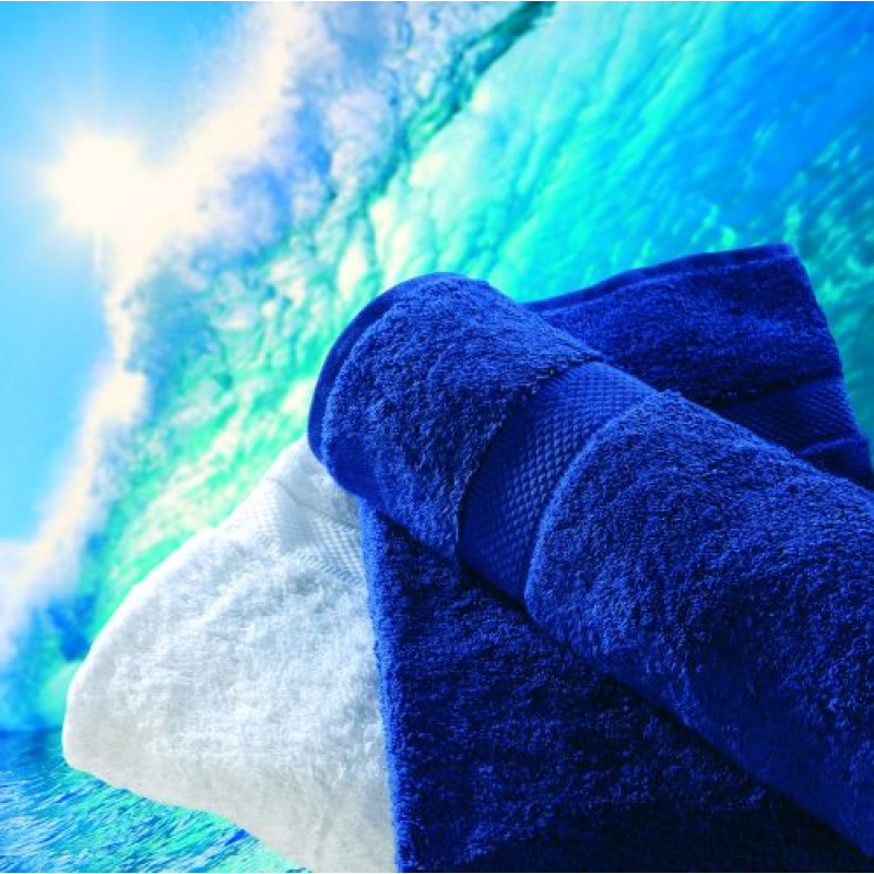 DEORIA SET 2 set modrý uterák, biela osuška,530g,Vanilla season
