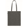 Ekologická nákupní taška s dlouhými uchy, z recyklované bavlny, černá