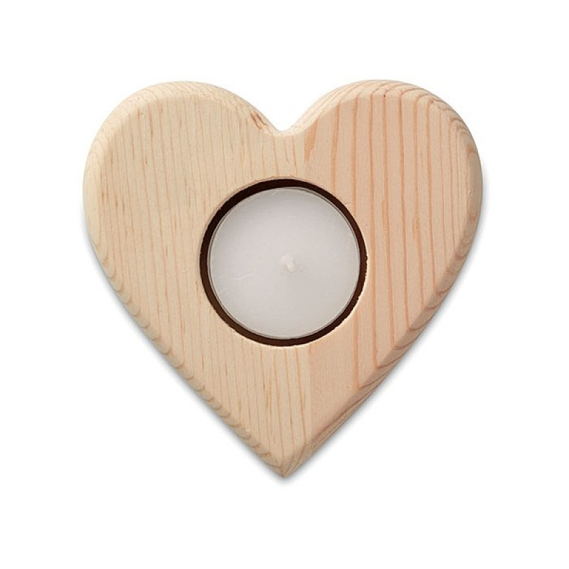 ENAMORADA drevený svietnik v tvare srdca