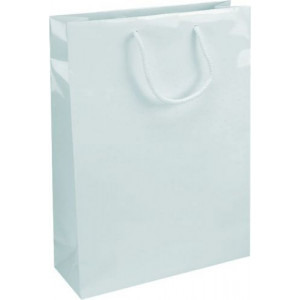 IVONE 32 lesklá biela papierová taška, 32x13x42 cm