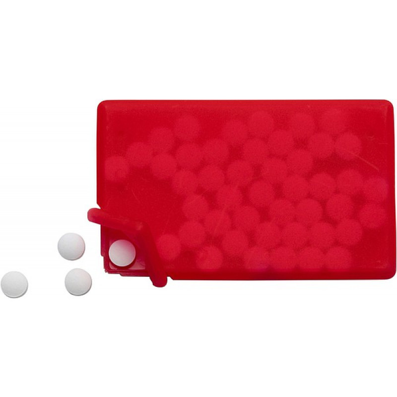 KREDITKA cukríky v krabičke, tvar kreditnej karty, červená
