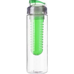 LEDOR transp.fľaša na vodu so sitkom na ovocie, 650 ml, zelená