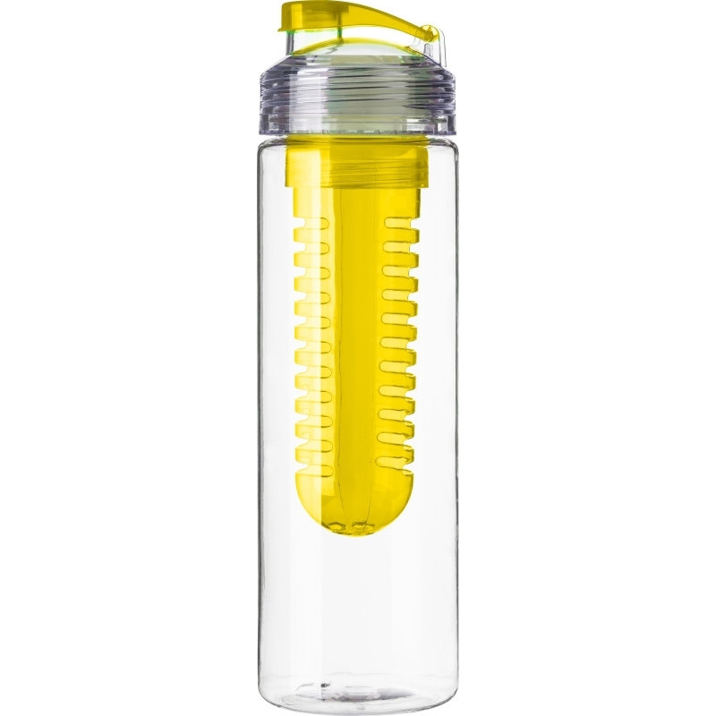 LEDOR transp.fľaša na vodu so sitkom na ovocie, 650 ml, žltá