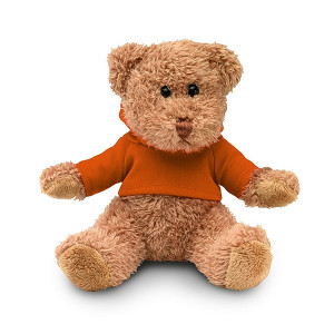 Medvedík v tričku s kapucňou, oranžový