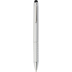 MENTAN kovové guličkové pero so stylusom (modrá n.), strieborná