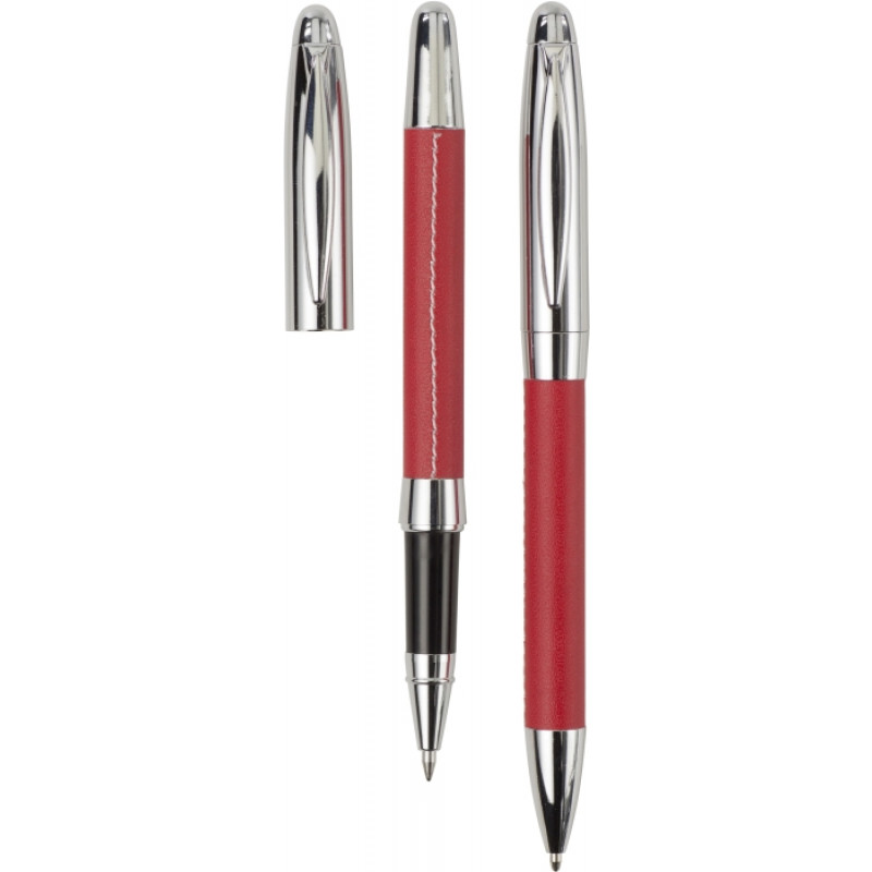 METOD kovové guličkové pero, roller (čierna n.), puzdro, červená