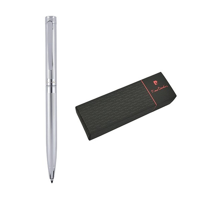 PIERRE CARDIN RENEE guličkové pero (modrá, čierna n.) v krabičke, strieborná