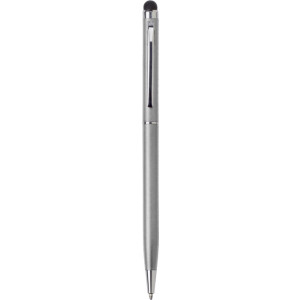 RUBBY kovové guličkové pero so stylusom (modrá n.), strieborná