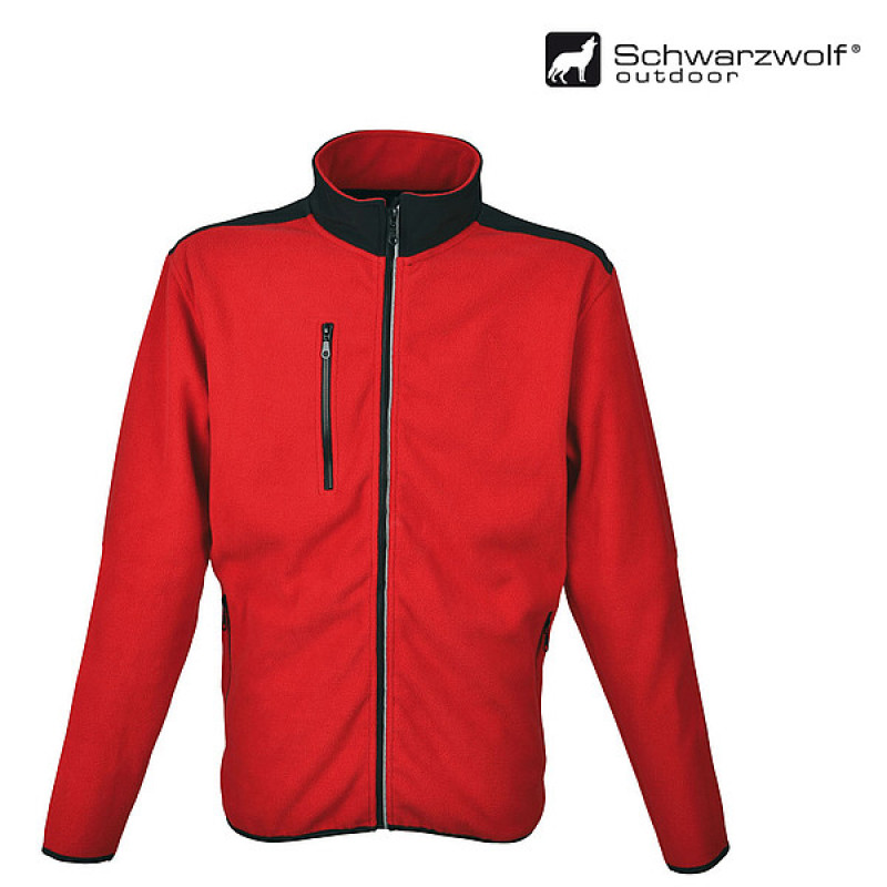 SCHWARZWOLF BESILA fleece/softshell pánska mikina, červená XXXL