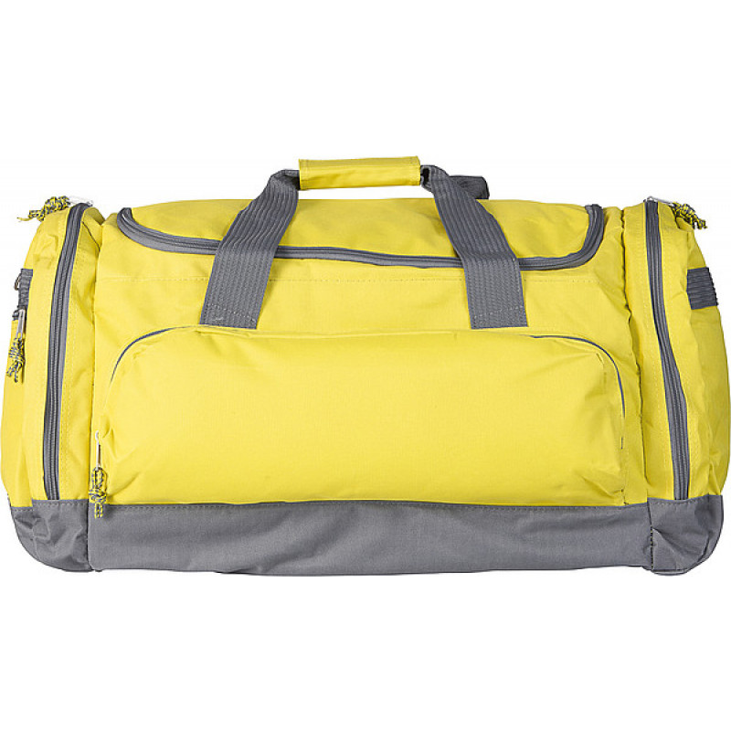 Sportovní cestovní taška s množstvím přihrádek, žlutá