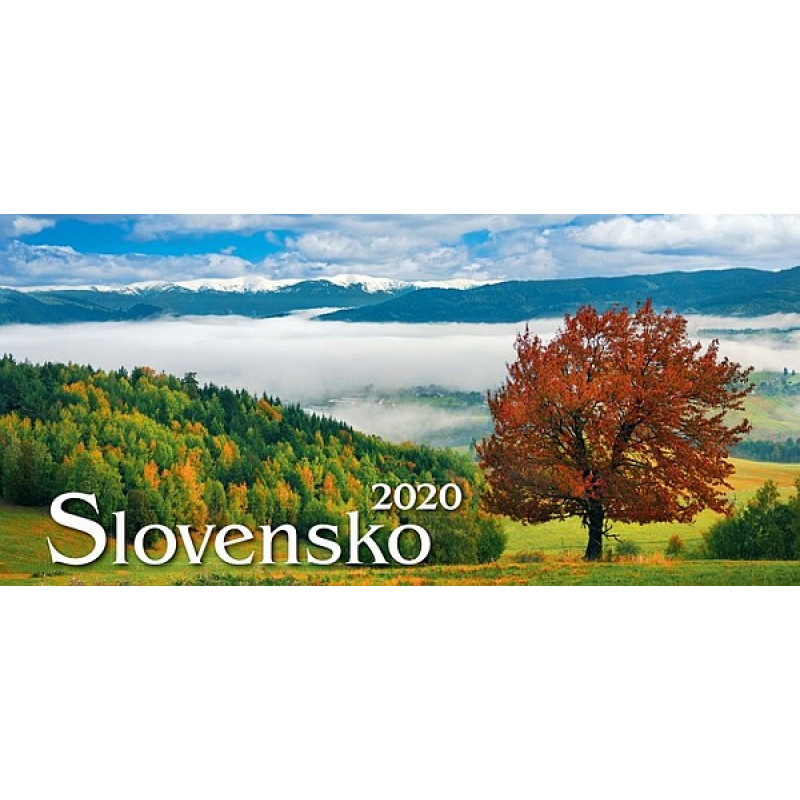 Stolový kalendár SLOVENSKO STĹPCOVÉ, 29,7 x 13,8 cm, 2020