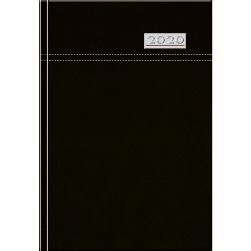 TOSCANA - DENNÝ diár, 14,2 x 20,4 cm, čierna, 2020