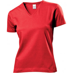 Tričko STEDMAN CLASSIC V-NECK WOMEN červená L