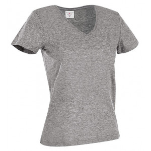Tričko STEDMAN CLASSIC V-NECK WOMEN tmavo sivý melír M