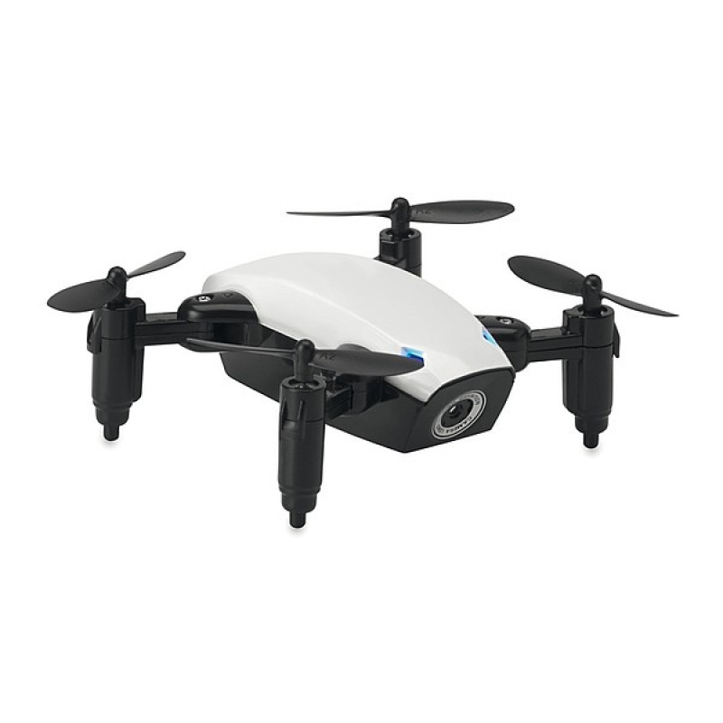 Wifi skládací dron obsahující kameru pro fotografování a natáčení videa, bílý