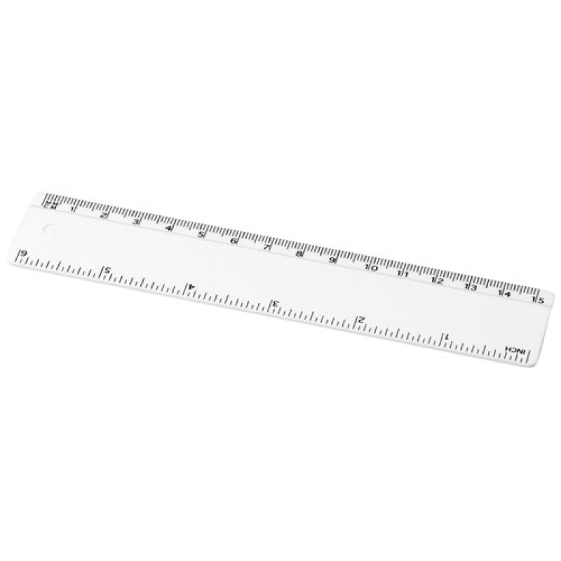 15cm pravítko z recyklovaného plastu, bílé