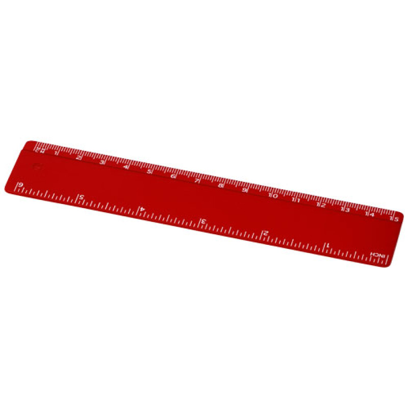 15cm pravítko z recyklovaného plastu, červené