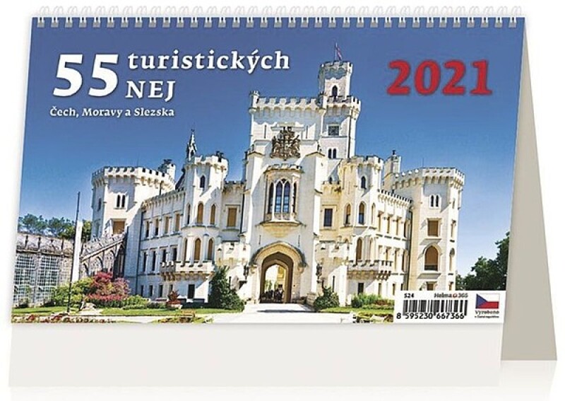 55 turistických nej Čech, Moravy a Slezska 2027, stolní kalendář