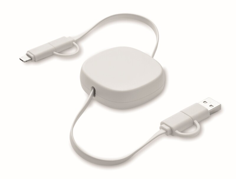 60W svinovací nabíjecí kabel, bílá