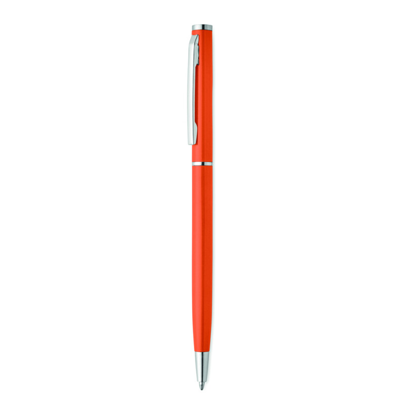 Oranžové pero z recyklovaného hliníka s modrým atramentom