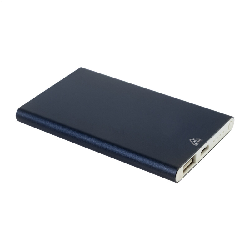 Power banka tmavomodrá 4000 mAh z recyklovaného hliníka