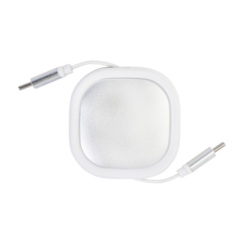 Teleskopický nabíjací kábel USB-C 60W v bielej farbe