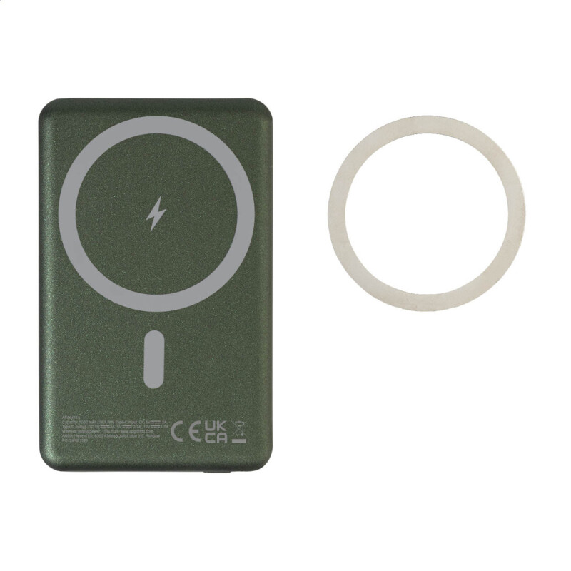 Magnetická powerbanka 5000 mAh tmavozelená