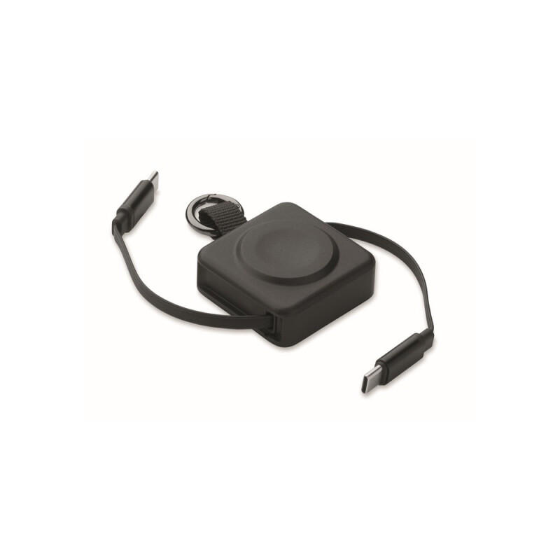Sťahovací 100W USB-C kábel, čierna farba