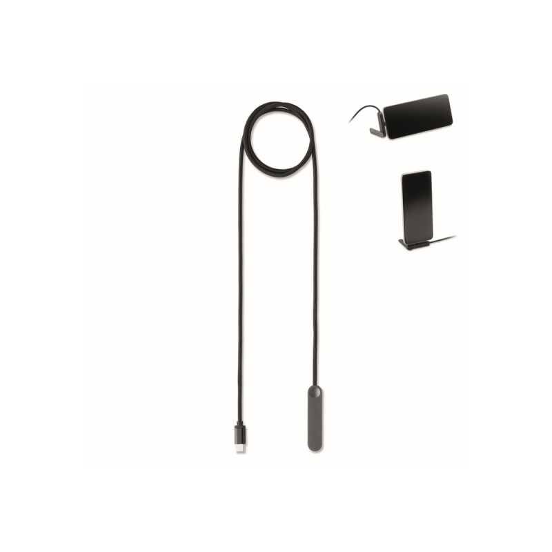 60W USB-C kábel so stojanom, čierny