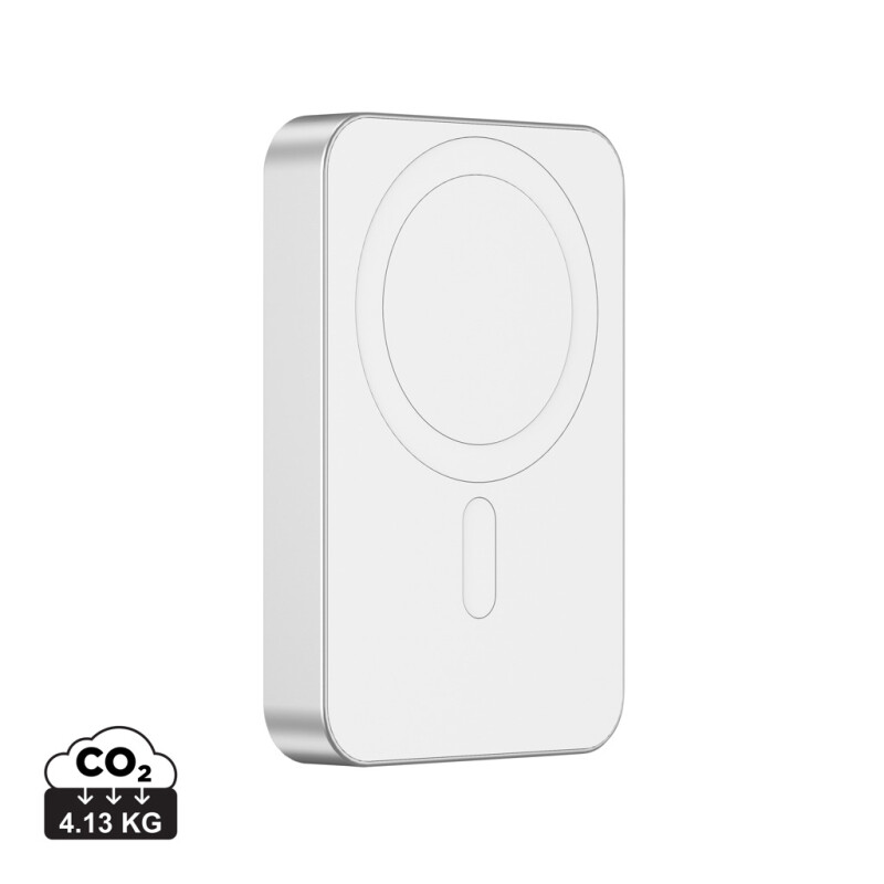 Powerbanka 10000mAh s bezdrátovým nabíjením, stříbrná