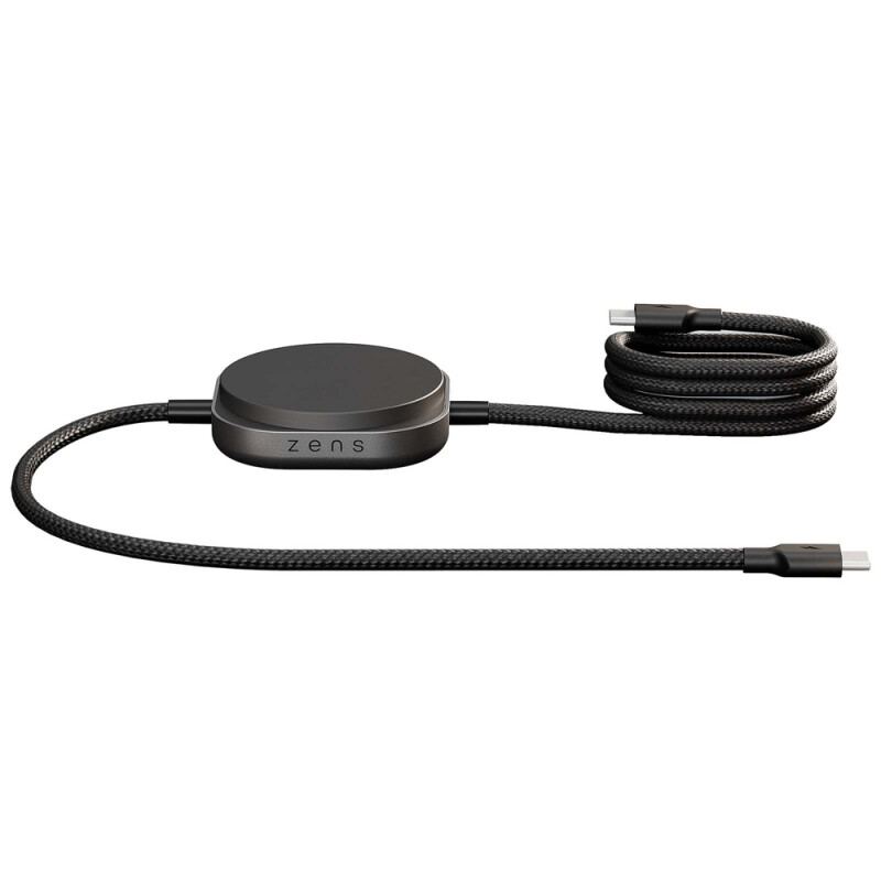 Zens Pro 2 140W 2v1 nabíjací kábel s USB-C, čierna