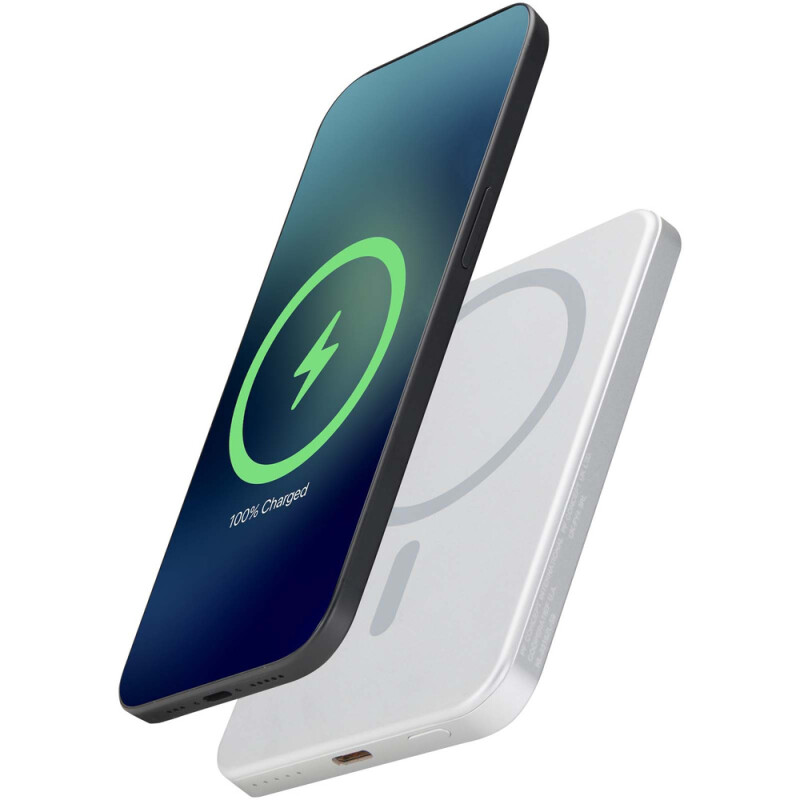 Avis Rcs magnetická powerbanka 5000 mAh z recyklovaného hliníku, strieborná