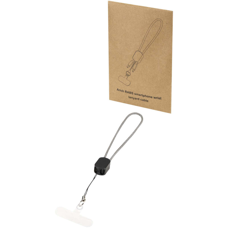 Recyklovaná šnúrka na zápästie Arich Rcs s 20W USB-C káblom, čierna