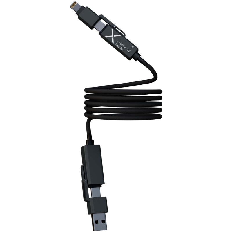 Scx.design 100W magnetický silikónový nabíjací kábel, čierna