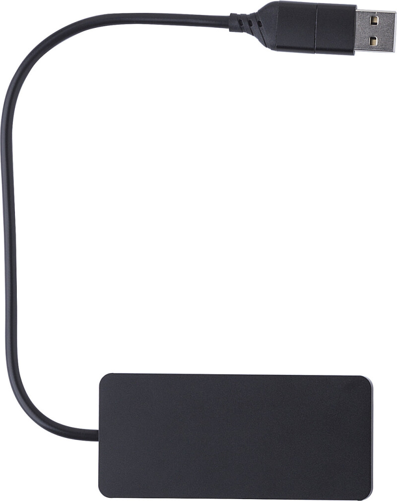 Hliníkový USB hub, černý