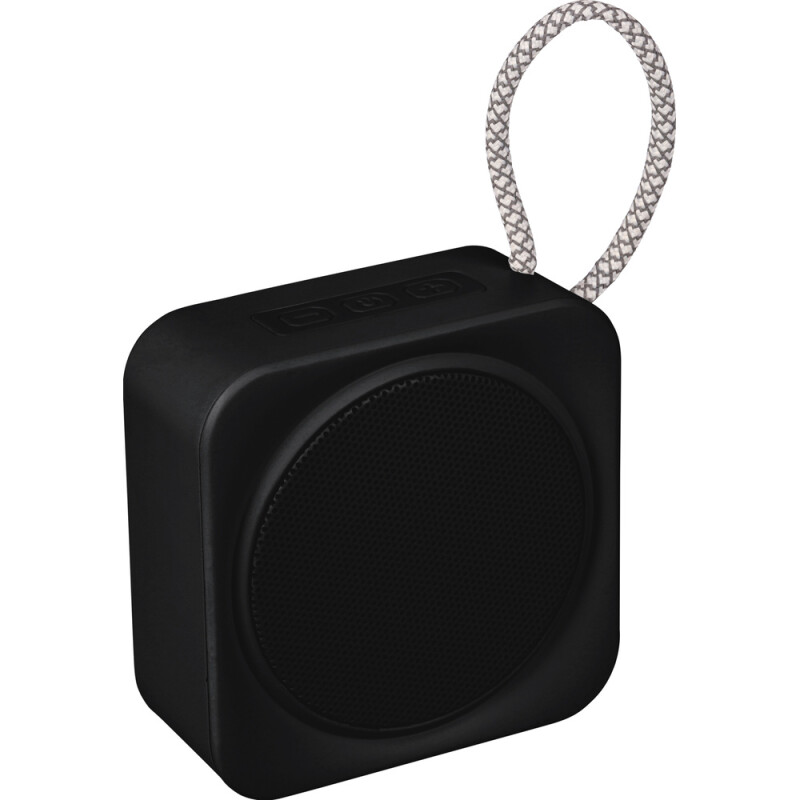 Čierny Bluetooth reproduktor z recyklovaných materiálov