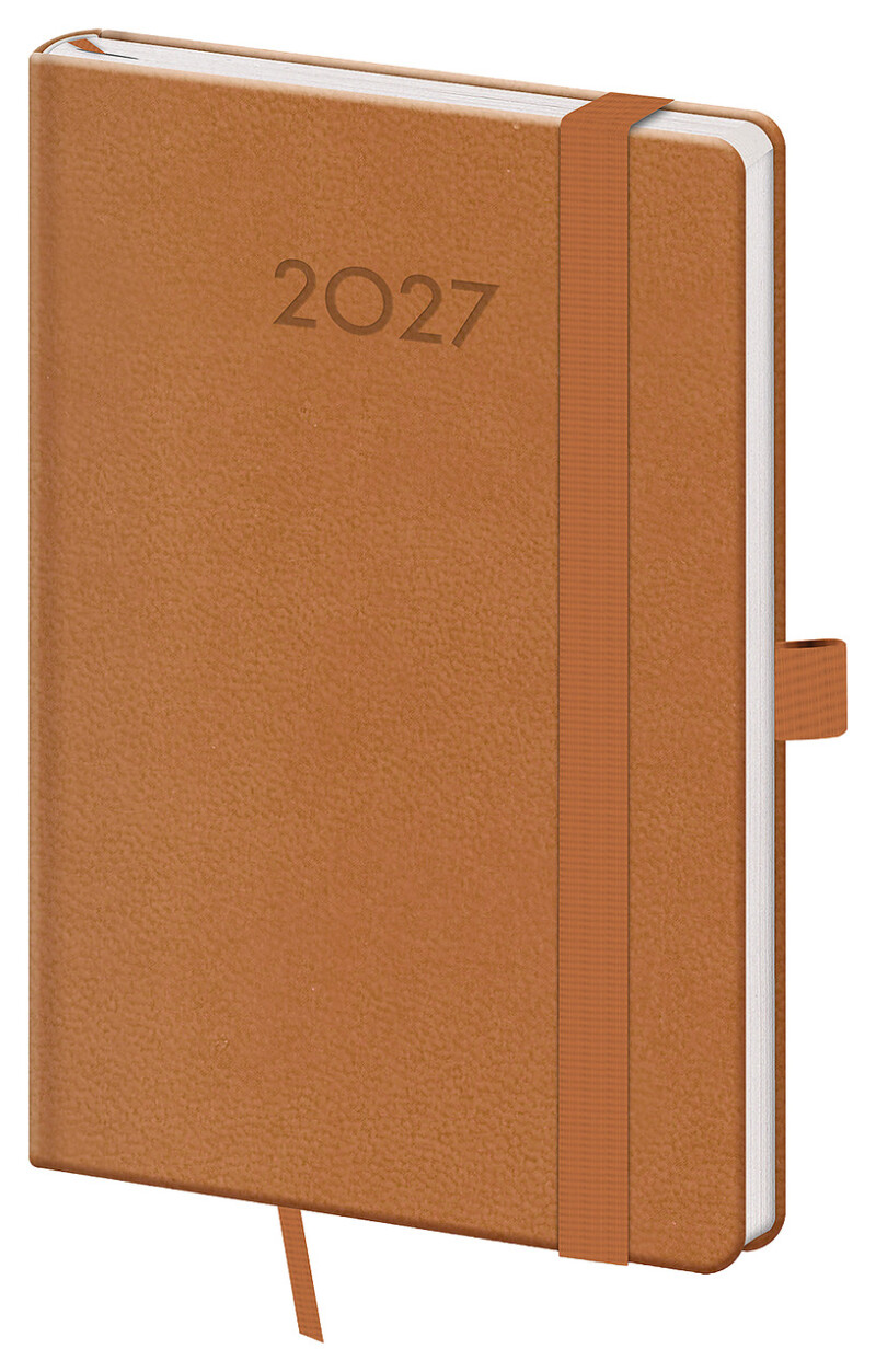 Diár vreckový týždenný Print Plus, svetlohnedý 2027