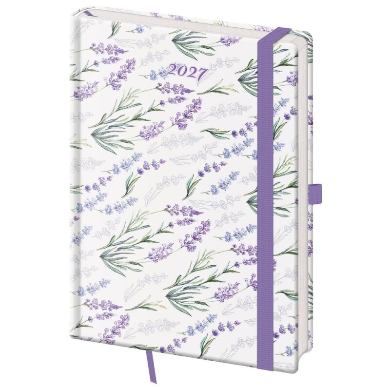 Denný diár A5 Vario - Lavender s gumičkou 2027
