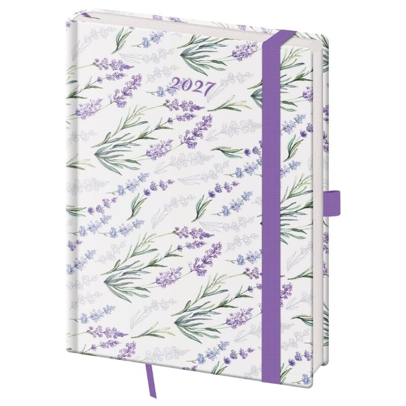 Diár týždenný B6 Vario - Lavender s gumičkou 2027