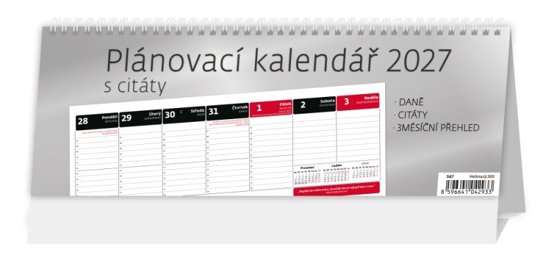 Plánovací kalendář s citáty 2027