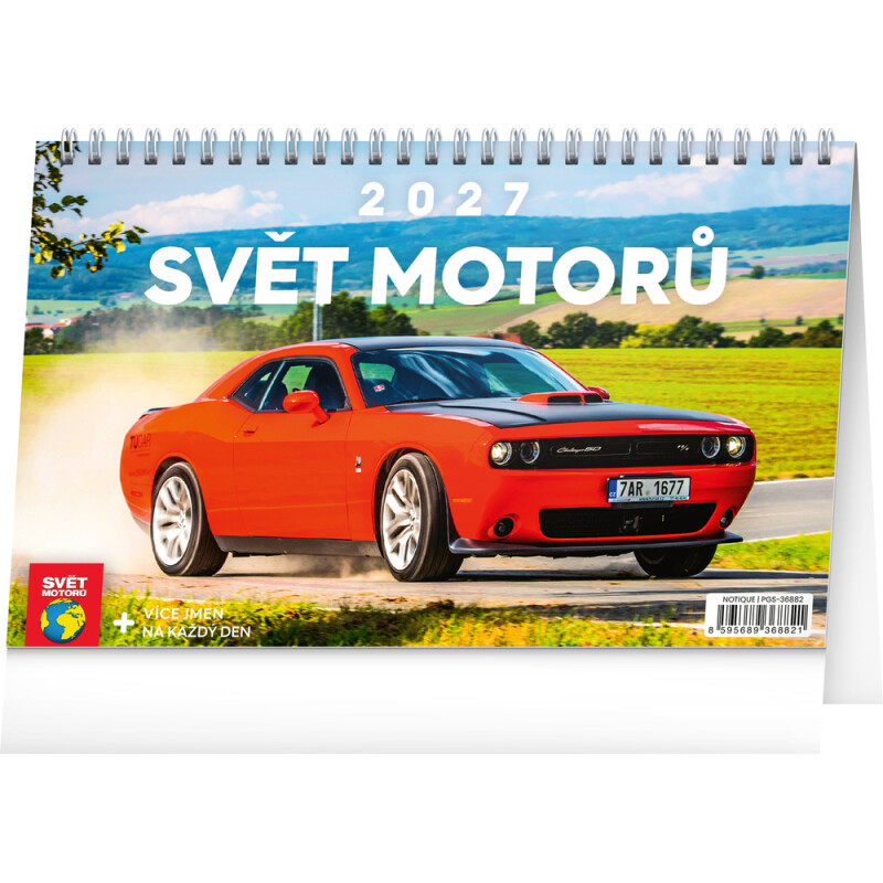 Stolový kalendár Svět motorů 2027, 23,1 x 14,5 cm