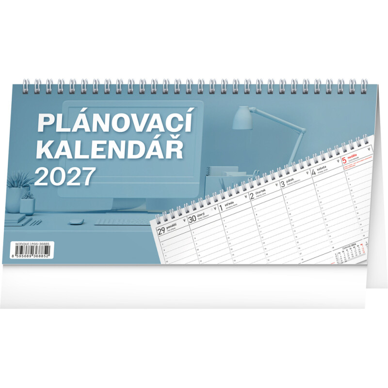 Stolový plánovací kalendár 2027, 25 x 12,5 cm
