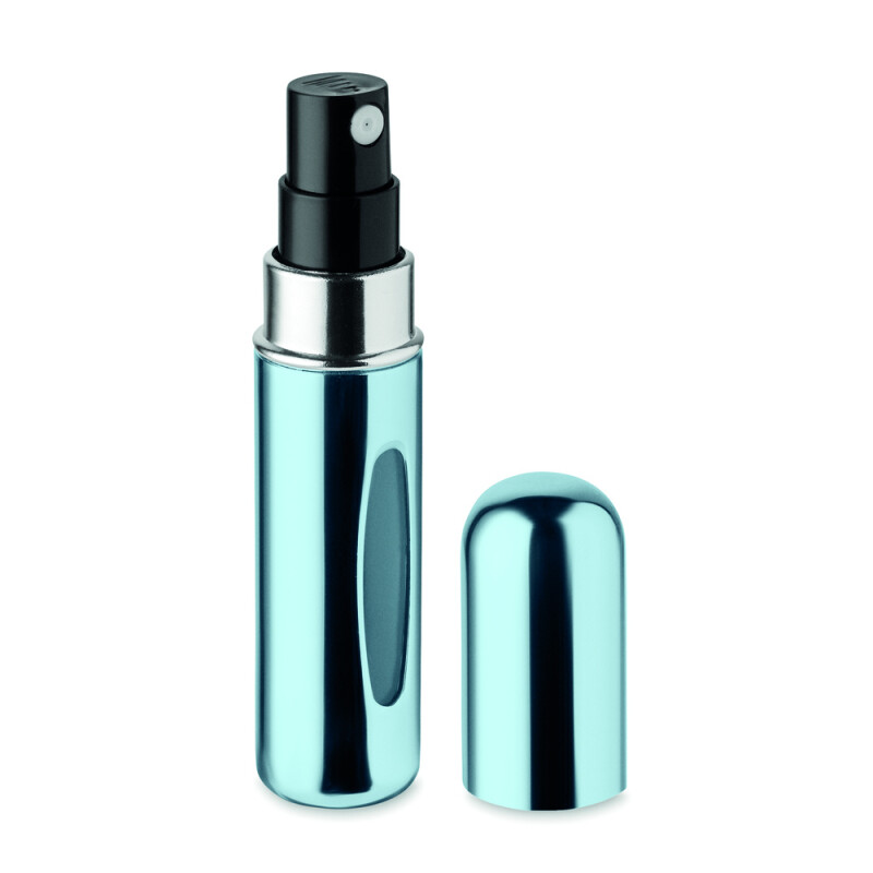 Plniteľná fľaštička na parfum 5ml, rozprašovač, svetlomodrá