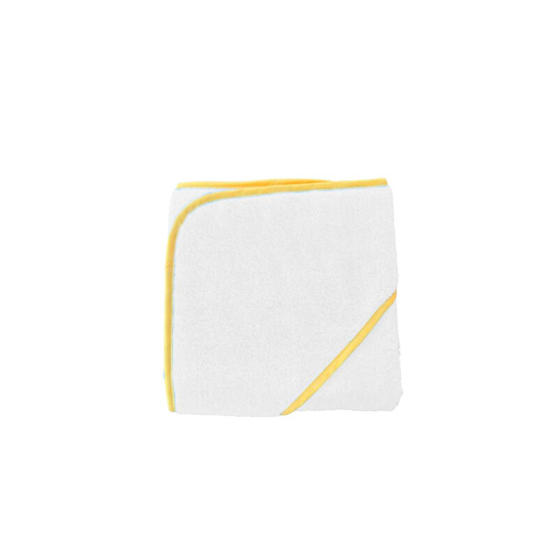 Detský uterák s kapucňou Olima Baby Hooded Towel, biela/žltá