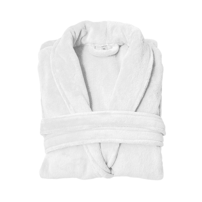 Luxusný župan Olima Coral Fleece Bathrobe, veľkosť M/L, biela