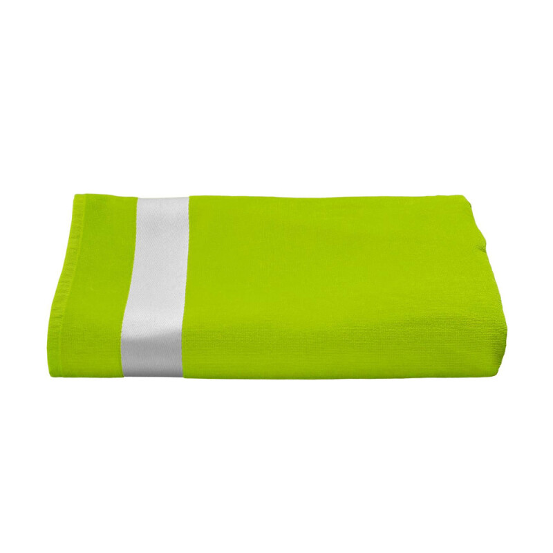 Plážová osuška Olima Velour Beach Bath Towel, zelenožltá, 100 × 180 cm