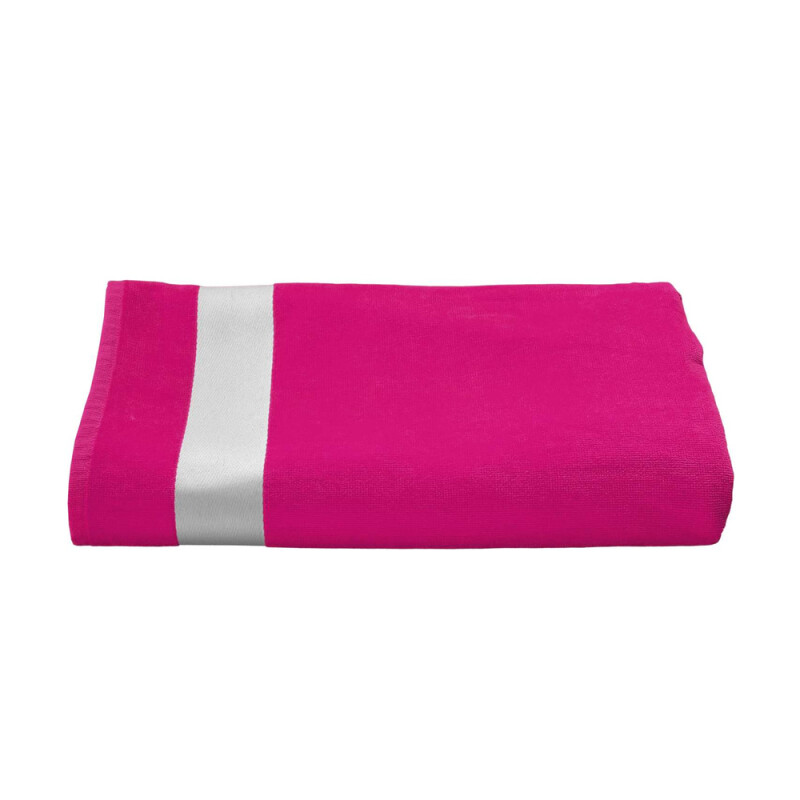 Plážová osuška Olima Velour Beach Bath Towel, fuksiová, 100 × 180 cm